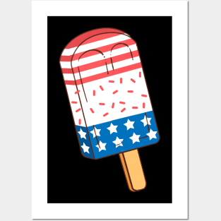 4th of July Popsicle, Red White and Blue Summer Popsicle Posters and Art